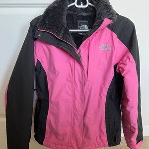 The North Face Women's Winter Jacket - Pink and Black - Size Small